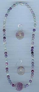 Fluorite Necklace and Earring Set