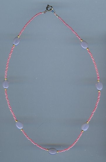 Pink Seed Bead Necklace