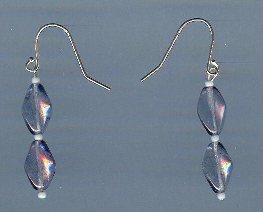 Light Blue Beaded Earrings