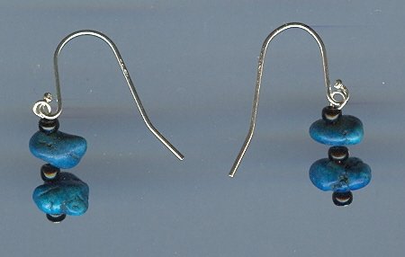 Dyed Onyx and Black Onyx Earrings