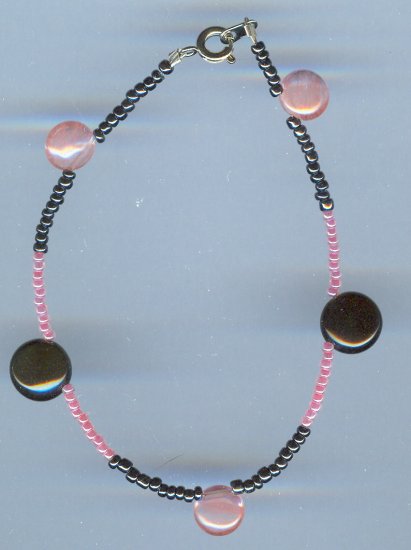 Black Onyx and Rose Quartz Bracelet