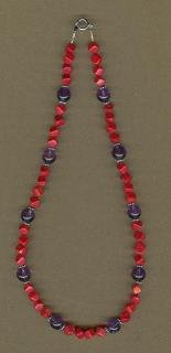 Red Coral and Amethyst Necklace