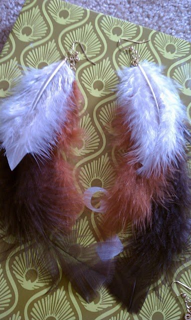Earth Toned Feather Earrings