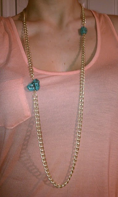 Handmade Gold and Turquoise necklace