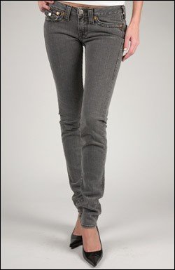 TRUE RELIGION JULIE 11.5" JEAN IN LIGHT GREY