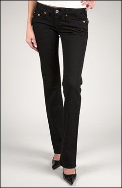 TRUE RELIGION JOHNNY STRETCH JEAN IN RINSE BLACK