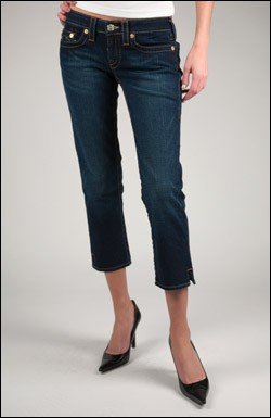 TRUE RELIGION KATE ANKLE JEAN IN DARK PONY EXPRESS