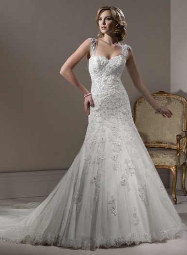 Detachable strap swarovski crystals wedding dress 2011 EC6