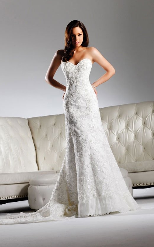 Free shipping new model lace wedding gown EC313