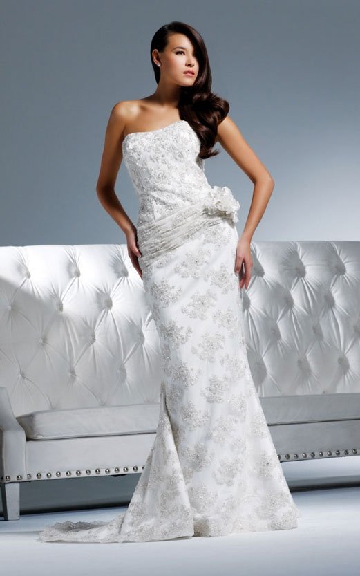 Free shipping new model lace wedding gown EC314