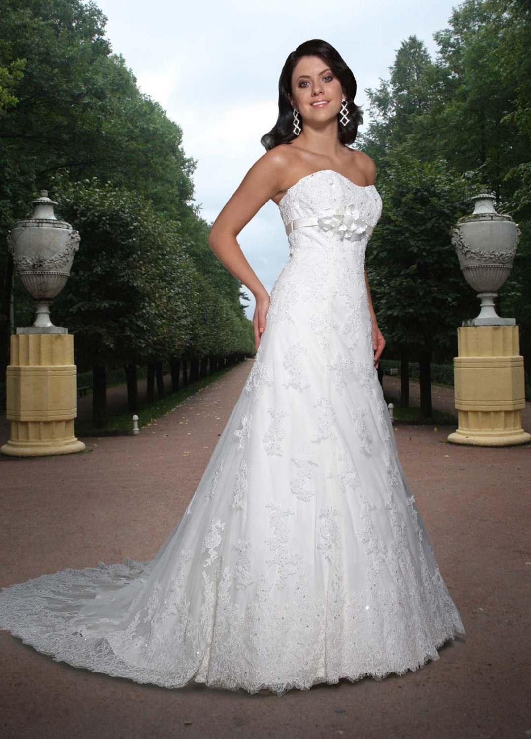 Free shipping new model lace wedding dress EC321