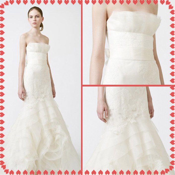 fashion latest style vera wang wedding dress 2011 EC356