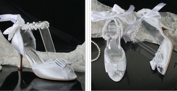 swarovski crystals and lace wedding shoes S018