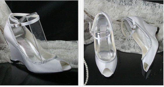 swarovski crystals and leather wedding shoes S023
