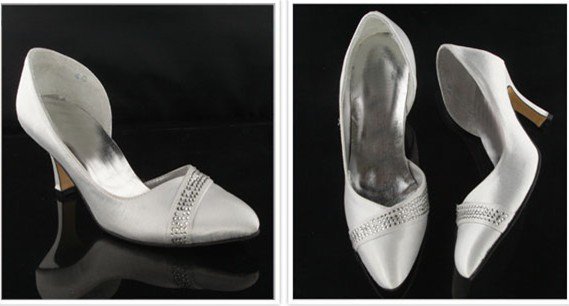 swarovski crystals and leather wedding shoes S025
