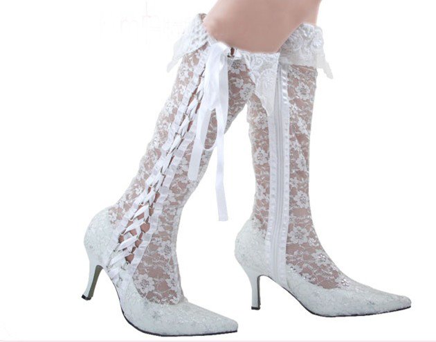 swarovski crystals and lace wedding shoes S026