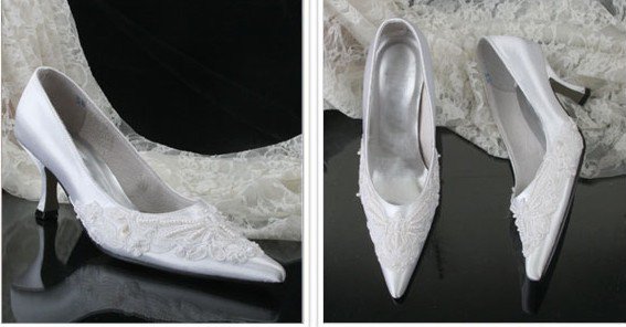 swarovski crystals and lace bridal shoes S028