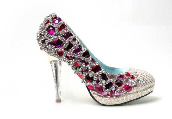 swarovski crystals and rhinestone bridal shoes S037