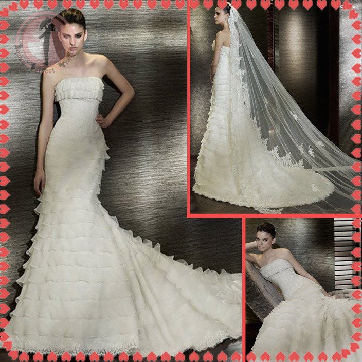Free shipping the most popular 2012 wedding dress EC388
