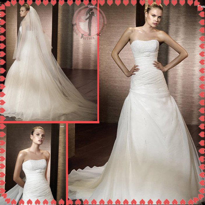 Free shipping organza 2012 bridal wedding dress EC392
