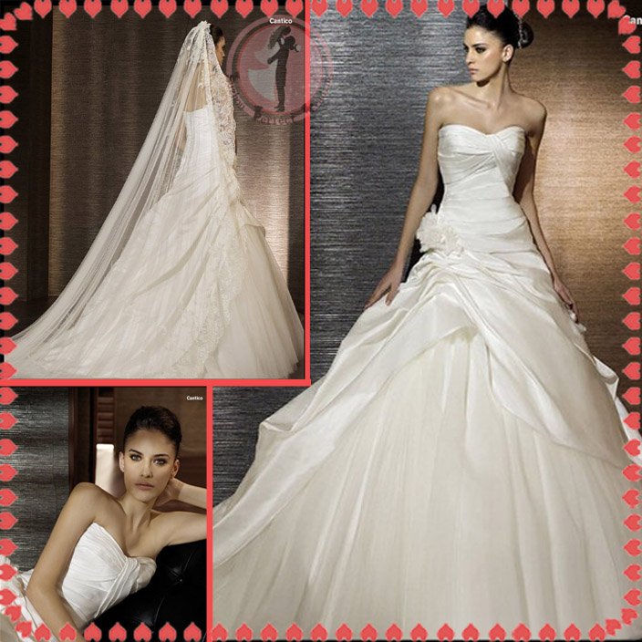2012 new style silver satin wedding dress EC404