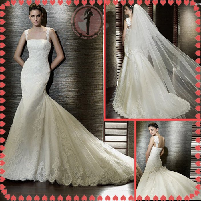 2012 new model bridal mermaid sexy lace wedding dress EC420