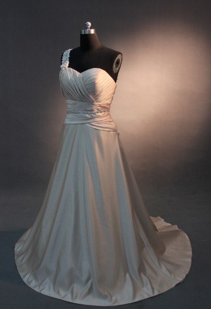 EC473 new fashion stylish one shoulder desiger wedding dress 2013