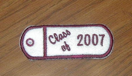 Embroidered CLASS OF Chapstick or Lighter Holder Keychain