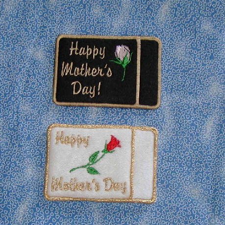 Embroidered Mothers Day Gift or Business Card Holder