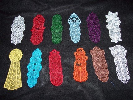 Large Embroidered Lace Year of Bookmarks