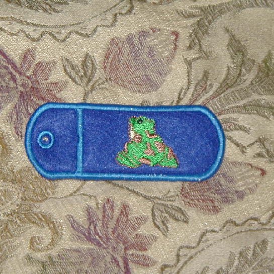 Embroidered Froggy Lip Balm or Lighter Holder Key Chain