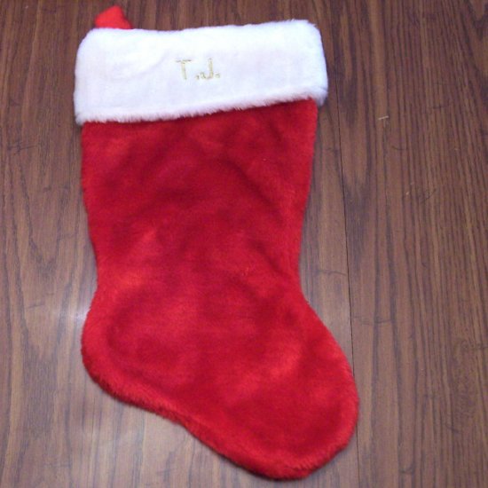 Embroidered Plush Christmas Stocking