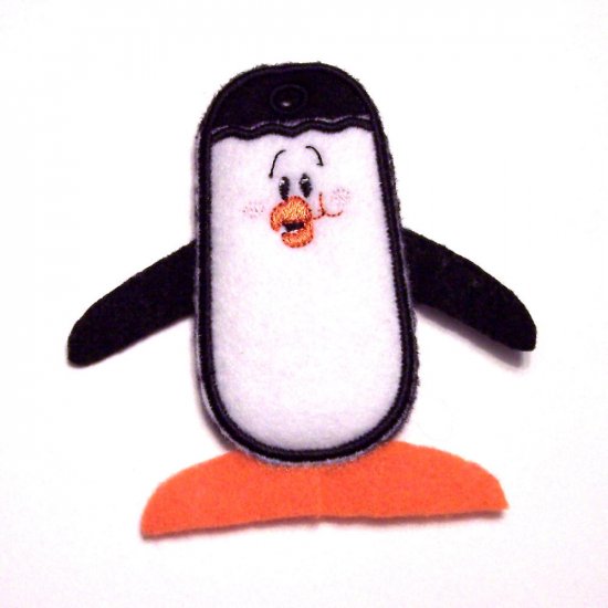 Embroidered Penguin Lipbalm, Lifesavers or USB Drive Holder Key Chain