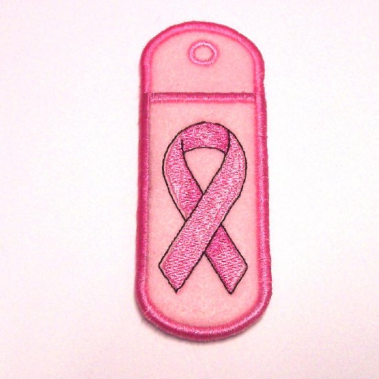 Breast cancer ribbon lip balm or USB holder key chain