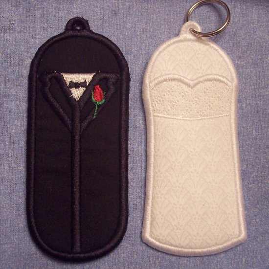 Bride and Groom Lip Balm, USB, or Lighter holder keychains