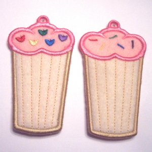 Embroidered Cupcake USB, Lip Balm, Chapstick or lighter holder key chain