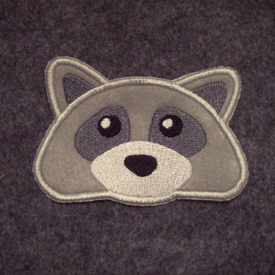 Embroidered Raccoon Face Sew on Patch