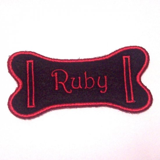 Embroidered Bone Dog Collar Slide
