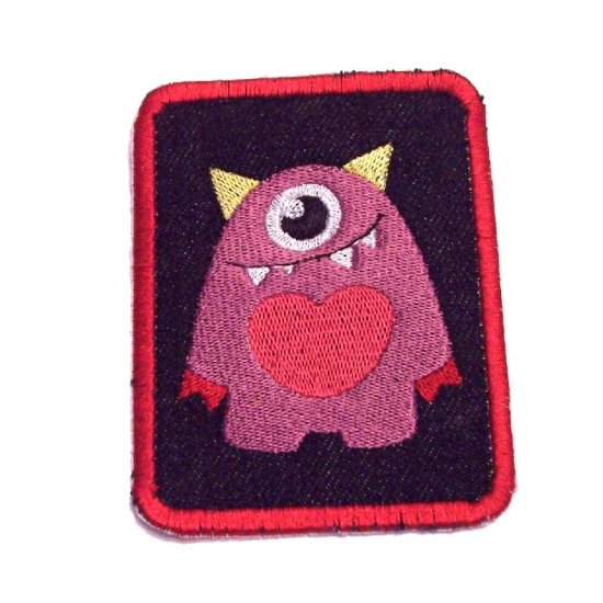 Mono Monster Embroidered Denim Iron on Patch