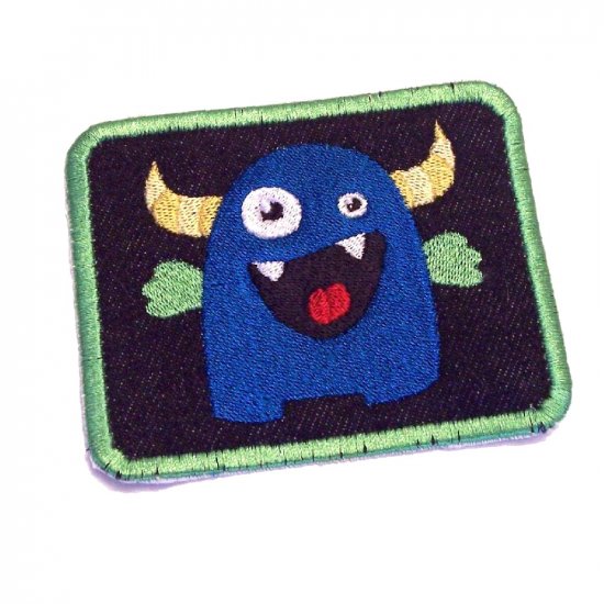 Monstrous Love Monster Embroidered Denim Iron on Patch