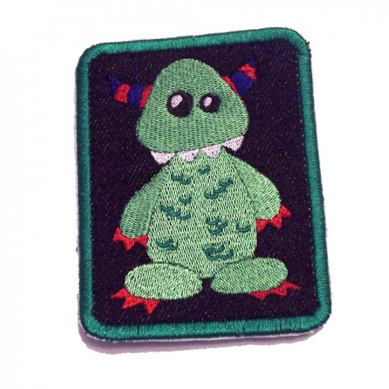 Archie Monster Embroidered Denim Iron on Patch