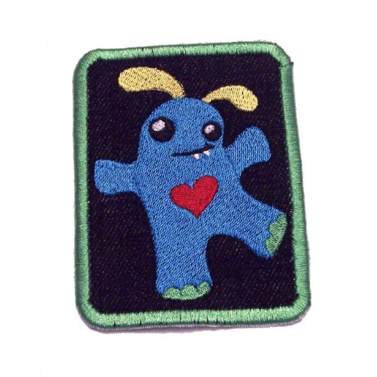 Dorrie Monster Embroidered Denim Iron on Patch