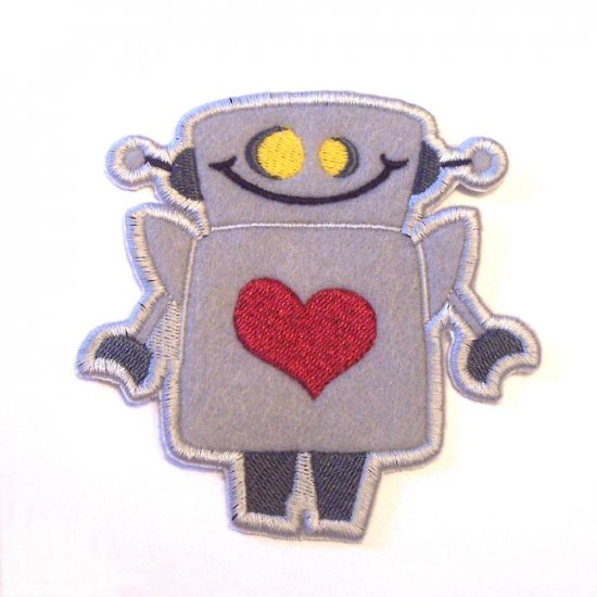 Embroidered Robot Iron On Patch