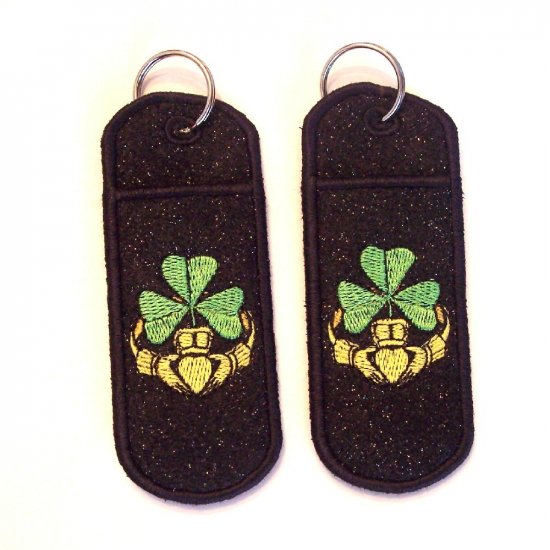 Irish claddagh chapstick/lip balm/USB holder keychain