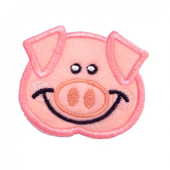 EMBROIDERED BABY PIG FACE PATCH