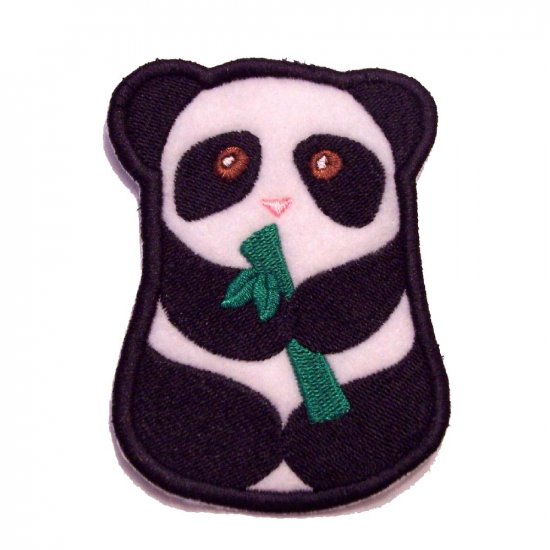 Panda with Bamboo Iron on Patch