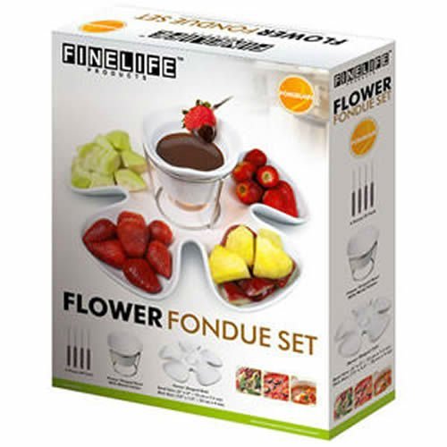 FineLife Porcelain Flower Fondue Set