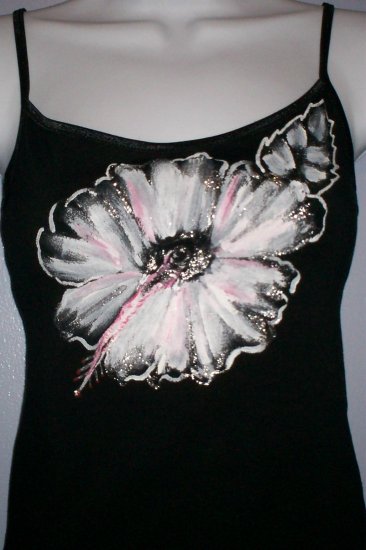 Black/ White Hibiscus Camisole