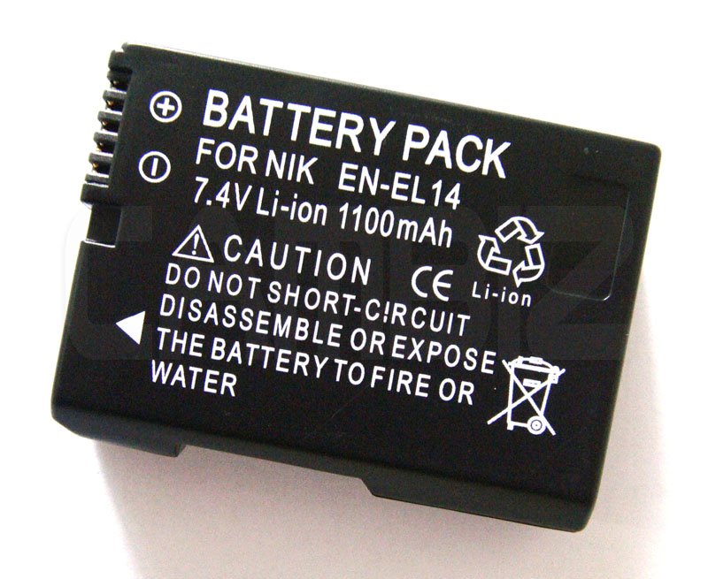 Nikon EN-EL14 DSLR Battery (1100mAh) for DSLR D5100, DSLR D3100, COOLPIX P7000