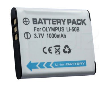 Olympus LI-50B DSLR Battery (1000mAh) for Olympus XZ-1, TG-810, TG-610, SZ-30MR, SZ-20, SZ-10